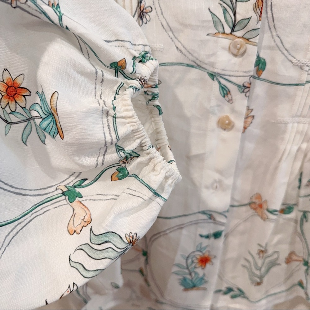 Sancia Palmer Relaxed Button Down Shirt Top in Marigold Size Small NWT - Picture 5 of 7